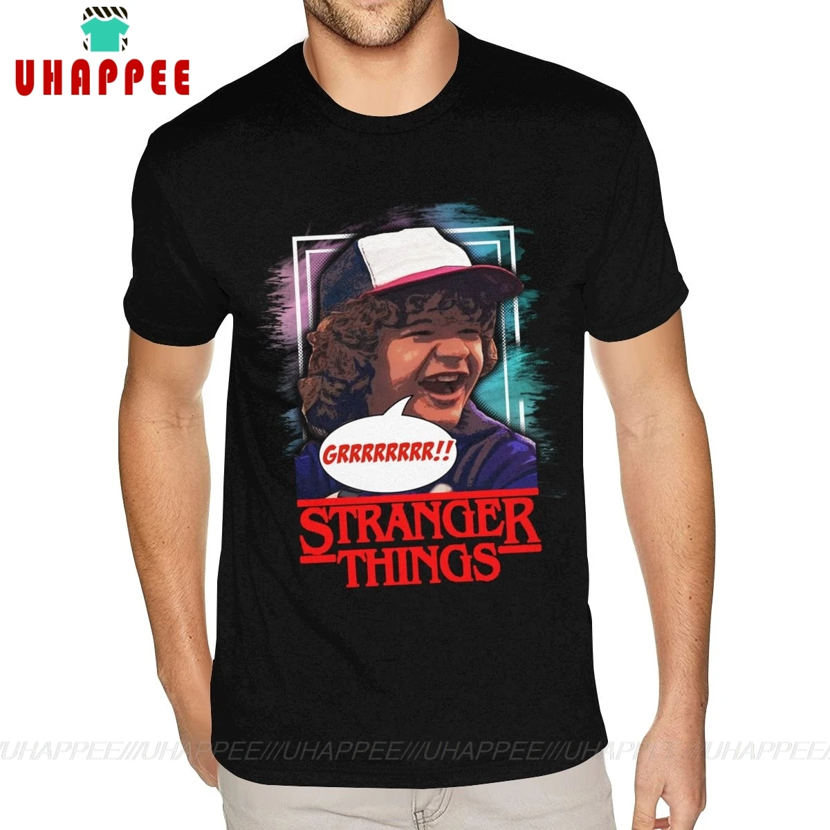 Dustin Stranger Things Funny Fashionable T Shirts Big Size Boyfriend's Screen Printed Tees