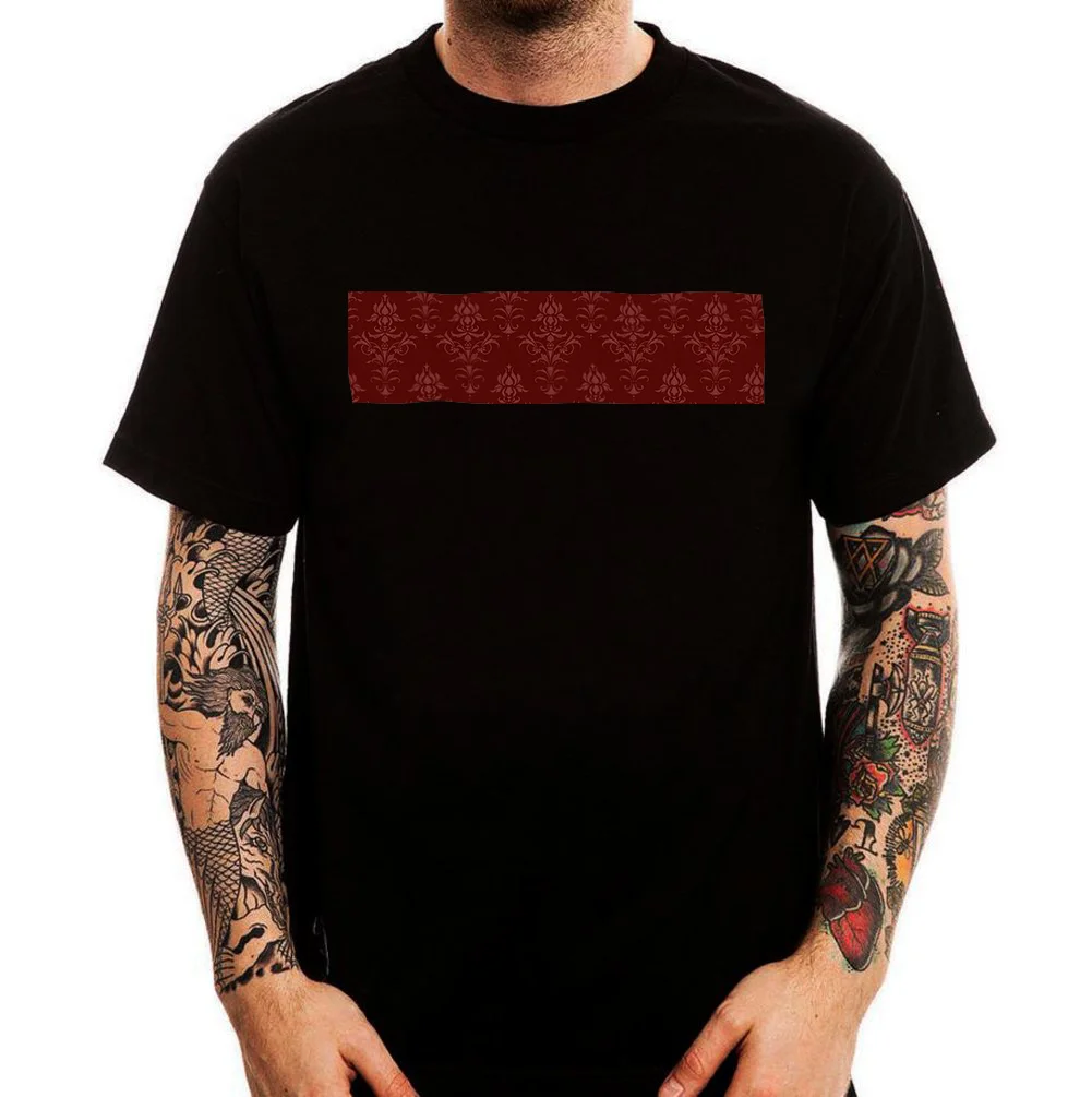 

Victorian Red Pattern Steampunk Retro Vintage Black Printed Cotton Men T-shirt T Shirt Hot Topic Men Short Sleeve