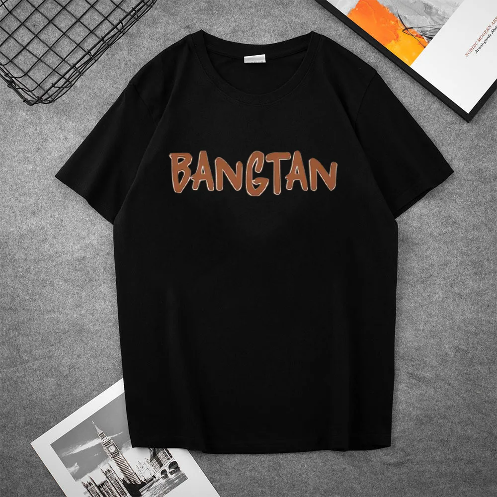 

Kpop Bangtan boys T shirt Fans Cheer 2021 Summer Short-sleeved Pure Cotton Woman Tees JUNG KOOK STYLE Top A.R.M.Y Gift