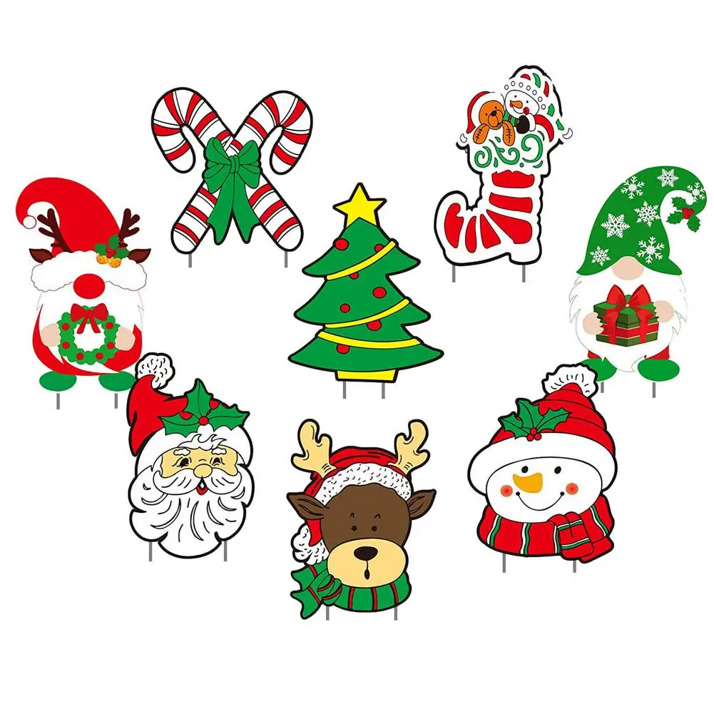 

16PCS Christmas Yard Signs Cute Christmas Yard Decorations Holiday Christmas Decorations Outdoor With Stakes Suitable For Hom