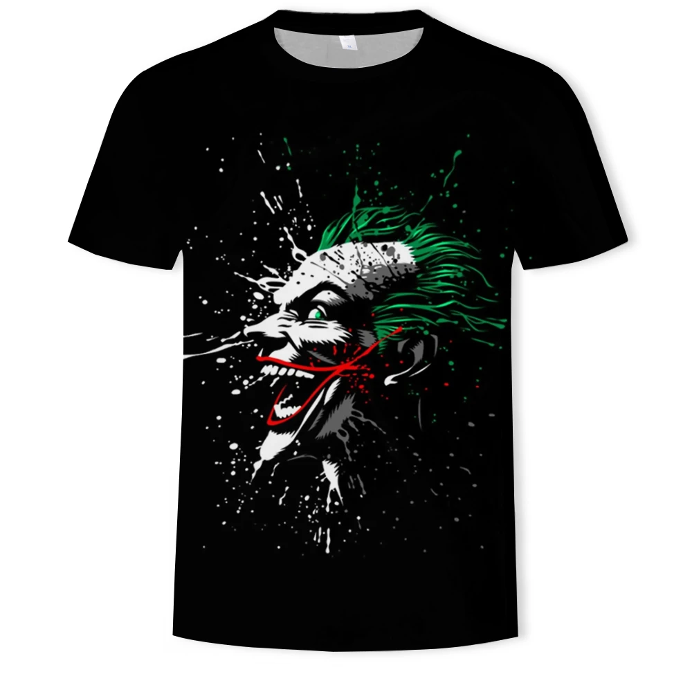 

Factory direct sales fashion summer men's T-shirt clown pattern 3D printing casual T-shirt men's and women's T-shirt