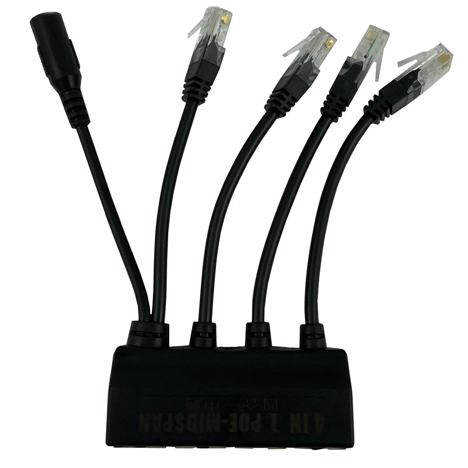 4 шт. в 1 PoE разветвитель питания по Ethernet 10/100 Мбит/с 2A DC 5 12 В 24 48 52 экранированная
