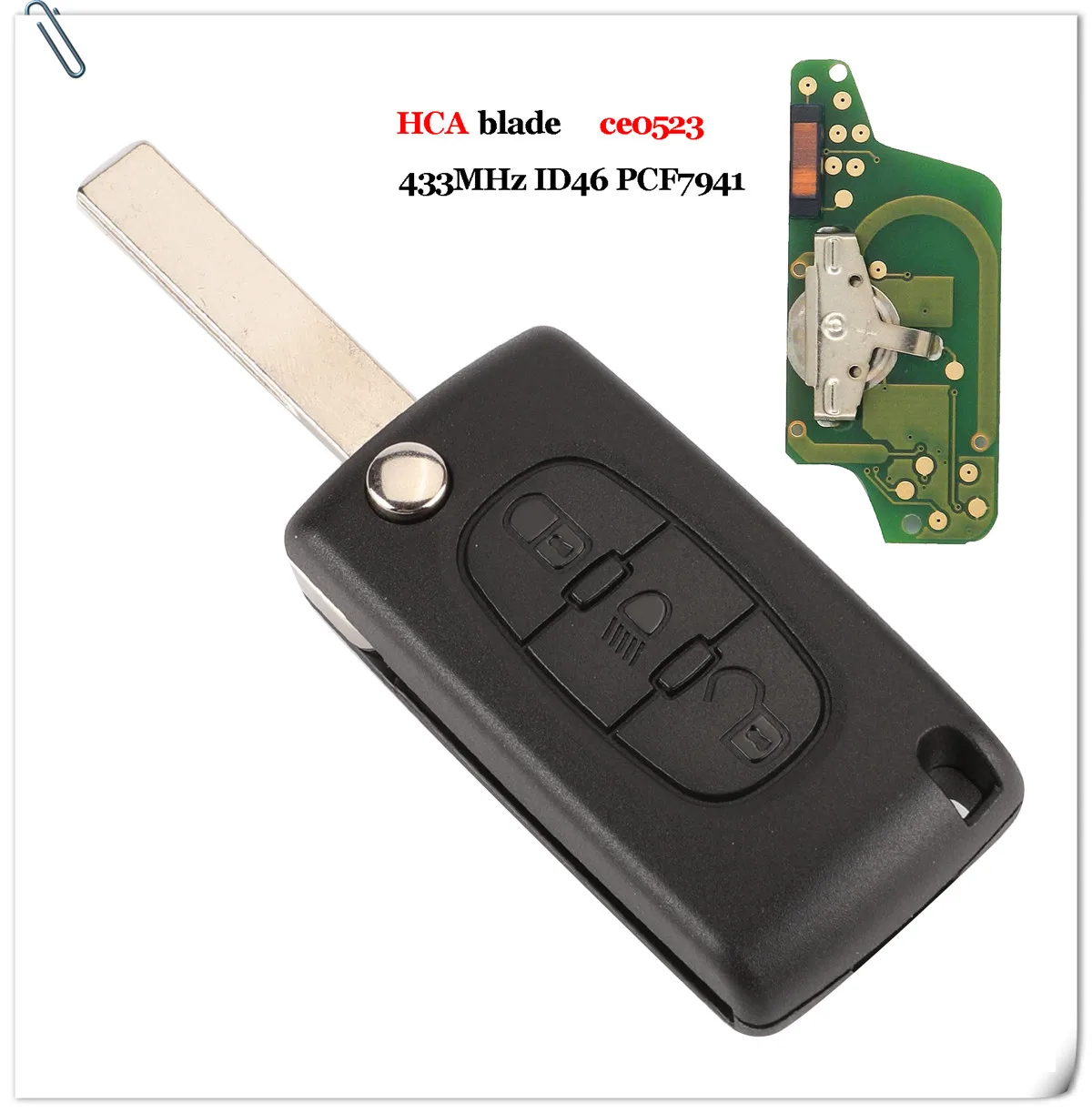 Bilchave 3 ButtonsCar дистанционный ключ VA2/HU83 лезвие для peugeot 407 307 308 607 Ce0523 Ce0536 ASK/FSK 433 МГц ID46