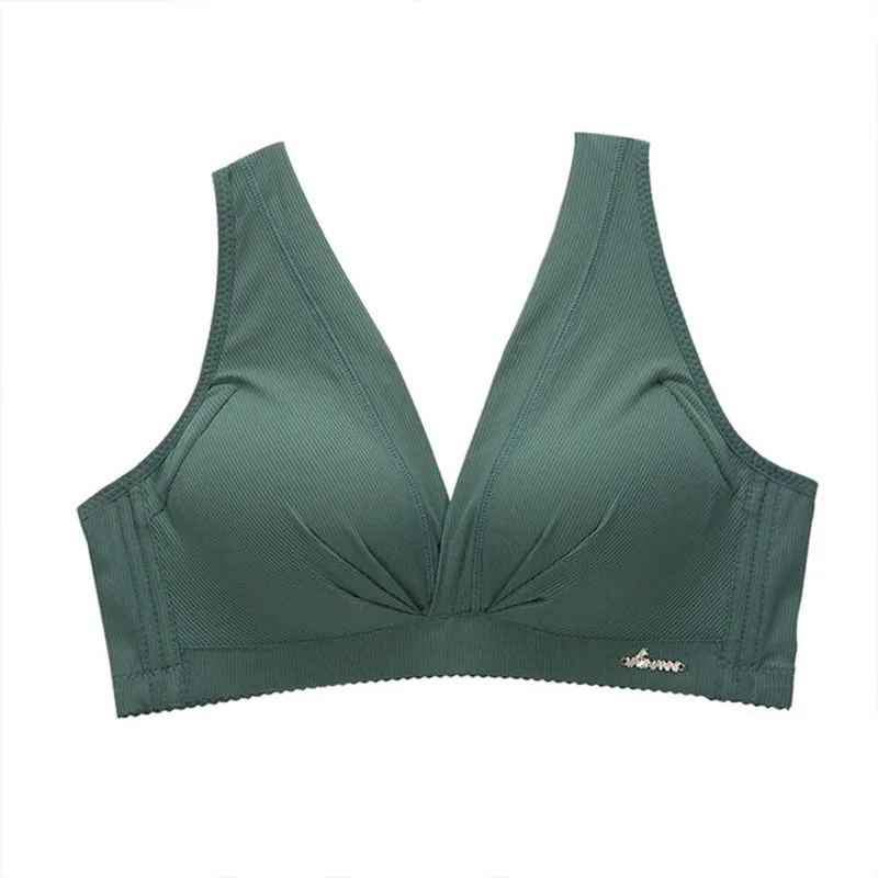 

Soft Cotton Sexy Bra Without Steel Ring Gathered Bra Small Chest Underwear Women's Comfortable Breathable Side Meat Deep V Bra