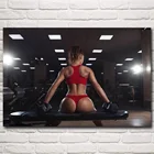 Гантели Бодибилдинг Фитнес-модель для женщин спортивный мотивационный постер для спортзала принт картинки шелковые настенные картины украшение для комнаты