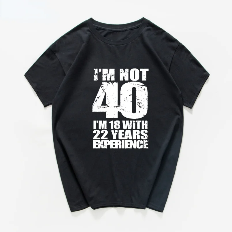 

Футболка мужская с надписью «I'm NOT 40 I 18» и 22 лет