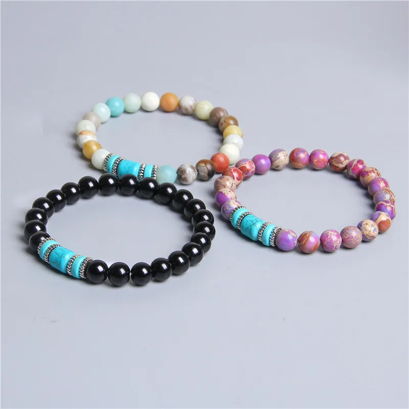 Мужские и женские бриллиантовые бусины из минерального фиолетового голубого