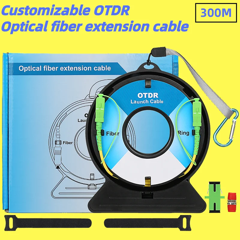 AUA-2 OTDR Launch Cable 300M OTDR Optical Fiber Extension Cable SC/FC/ST/LC(APC/UPC) Fiber Ring Dead Zone Eliminator Single Mode