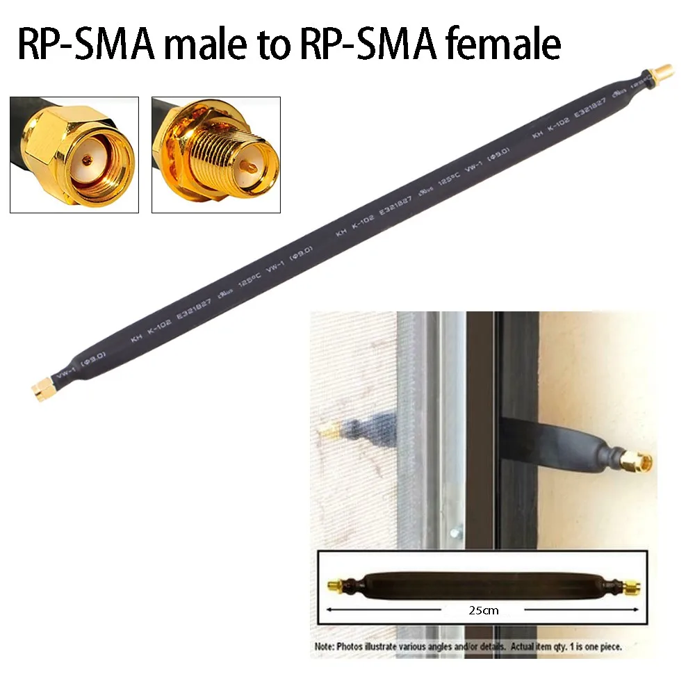 

RP-SMA Male To RP-SMA Female 1-Pack Flat Coaxial Extension Pigtail 25cm 802.11ac 802.11n 802.11g 802.11b WiFi Extension Cable
