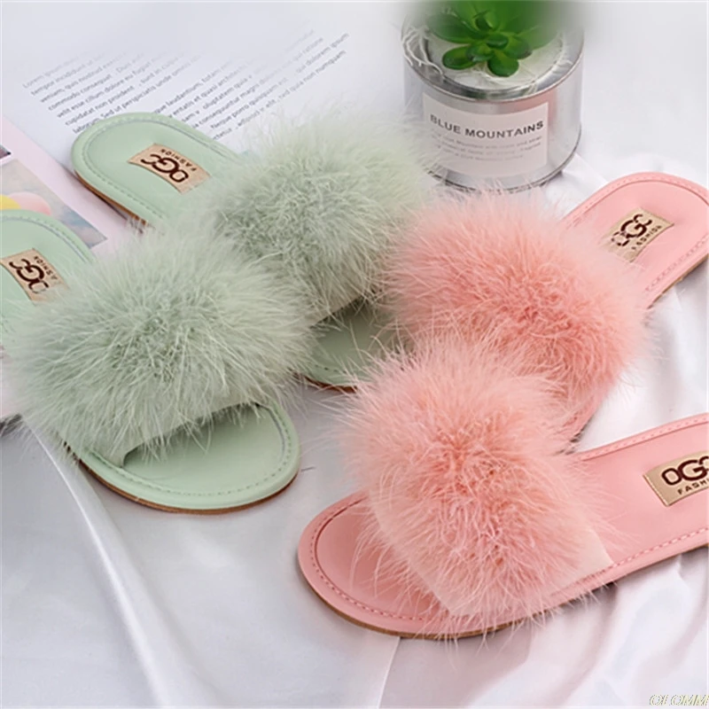 

Winter Slippers Women House Indoor Home Slippers Spring Plush Fur Slippers Casual Fur Slides Flip Flops Flat Shoes Woman