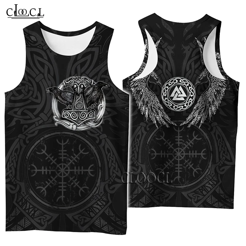 

CLOOCL 3D Print Tank Top Popular Viking Symbol Tattoo Raven Streetwear Vest Sleeveless Men Women Casual Fitness Drop Shipping