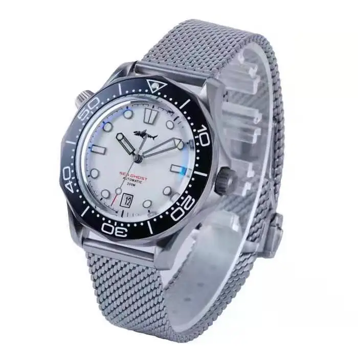 Мужские автоматические наручные часы с хронографом водонепроницаемые до 200 м