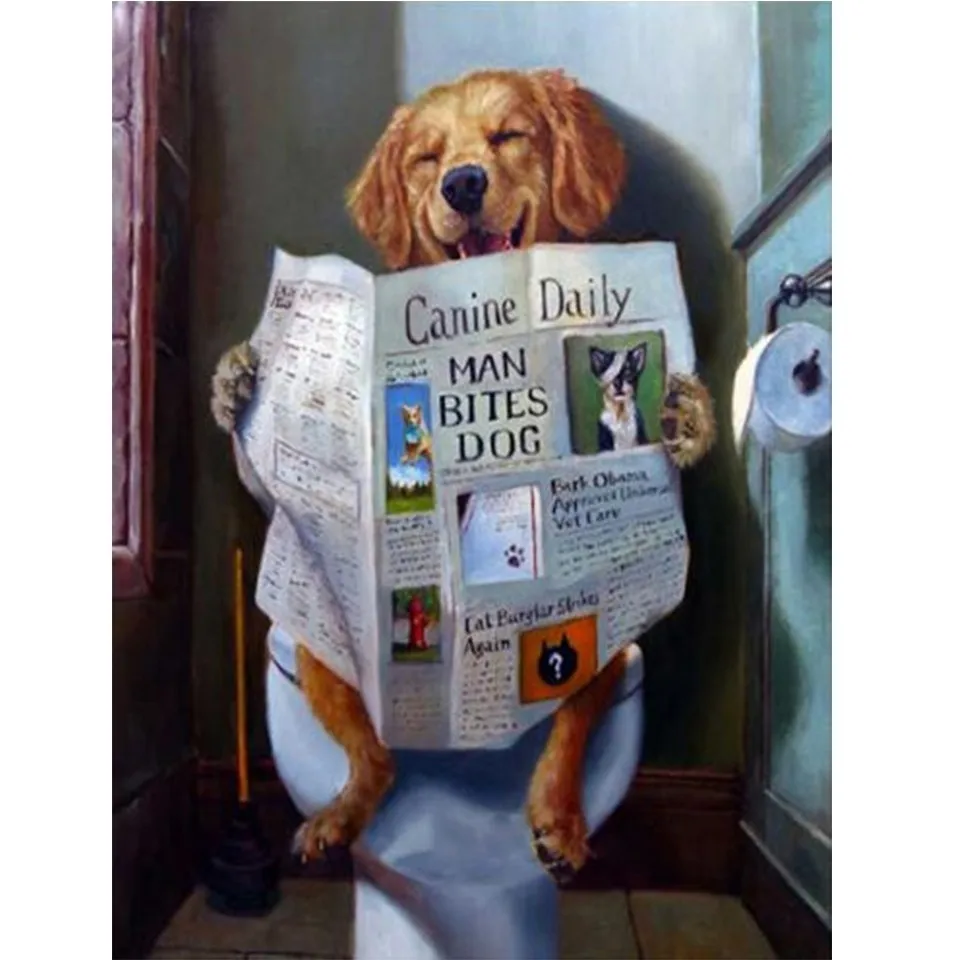 5D алмазная вышивка сделай сам животные полная живопись крестиком собака туалет