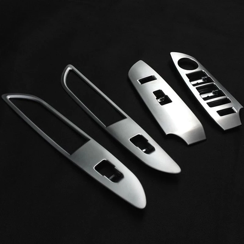 

For Chevrolet TRAX 2014 2015 2016 ABS Chrome Car Styling Window Lift Control Ring Panel Cover Stickers Accessories 4pcs