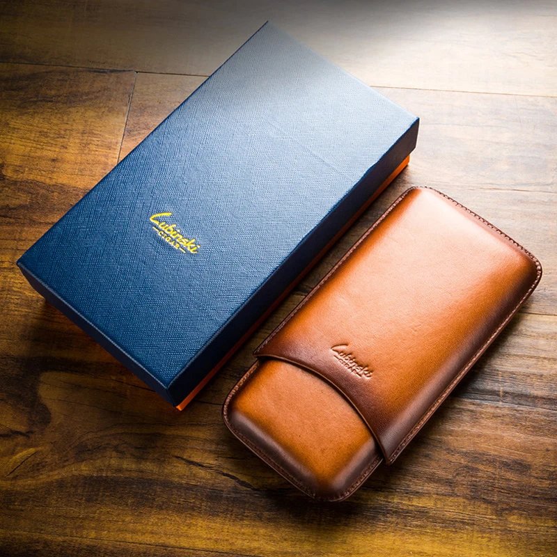 Чехол для сигар LUBINSKI из натуральной кожи дорожный футляр с 3 трубками аксессуары