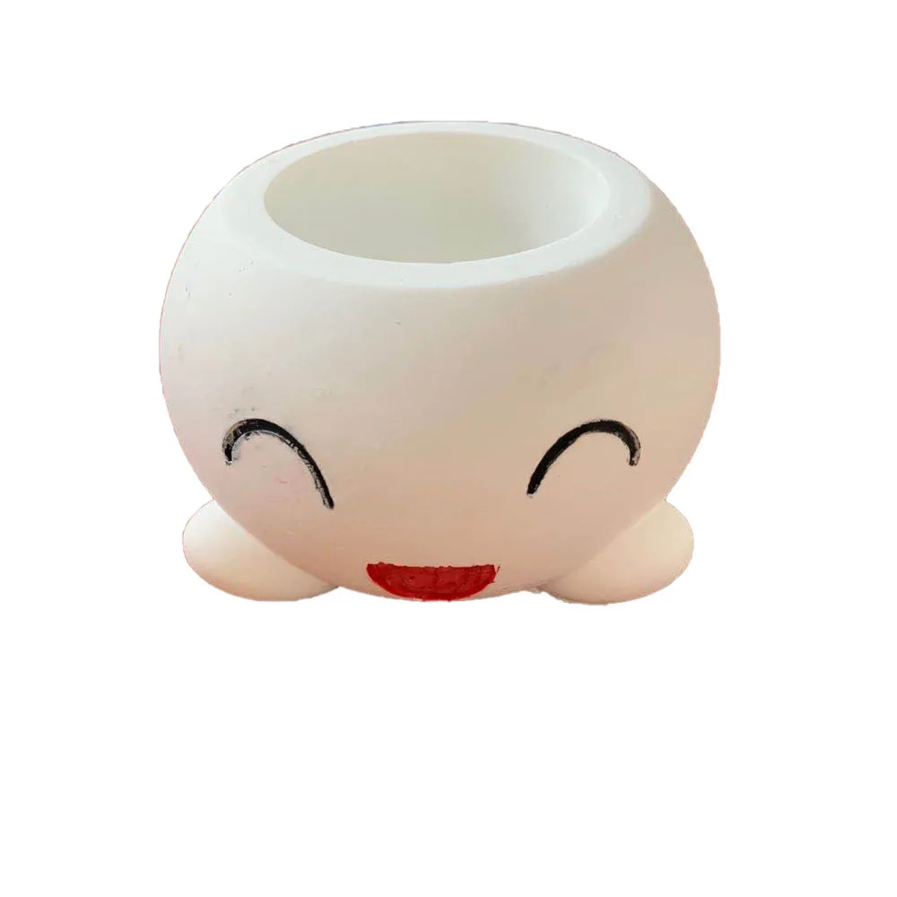 

Cute Cement Planter Mould Handmade Concrete Silicone Flower Pot Making Clay Molds