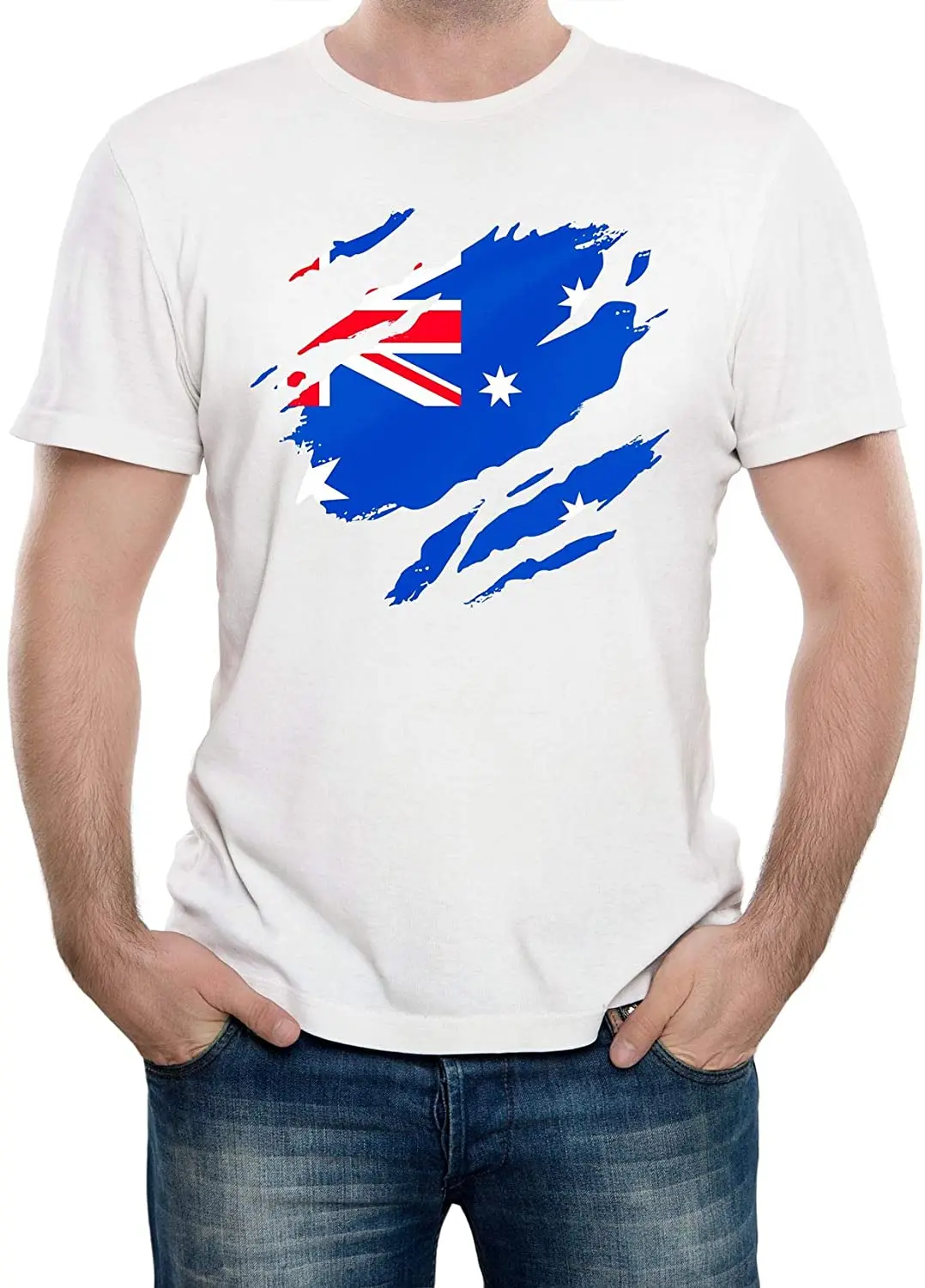

Australian Flag Mens T-Shirt New Arrivals Summer Cool Tee Breathable All Cotton Short Sleeve Crew Neck T Shirt