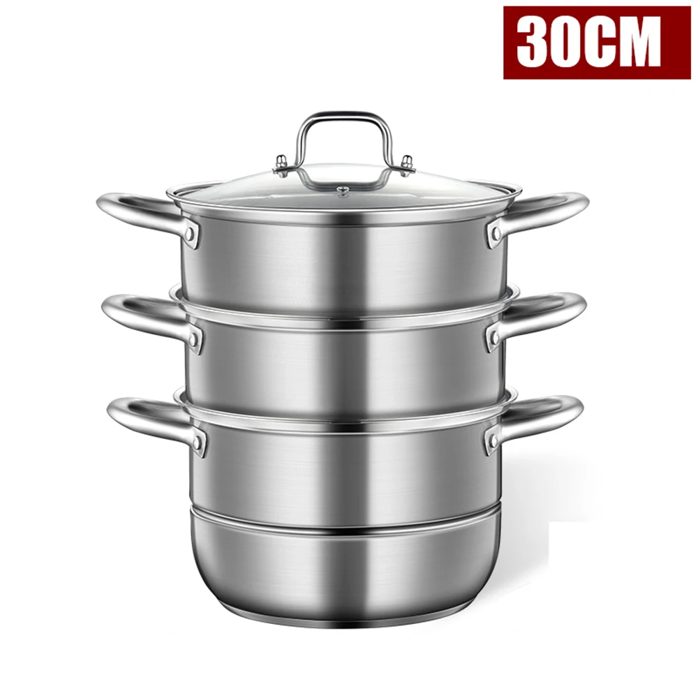 Двухслойная Паровая кастрюля из нержавеющей стали для супа универсальные