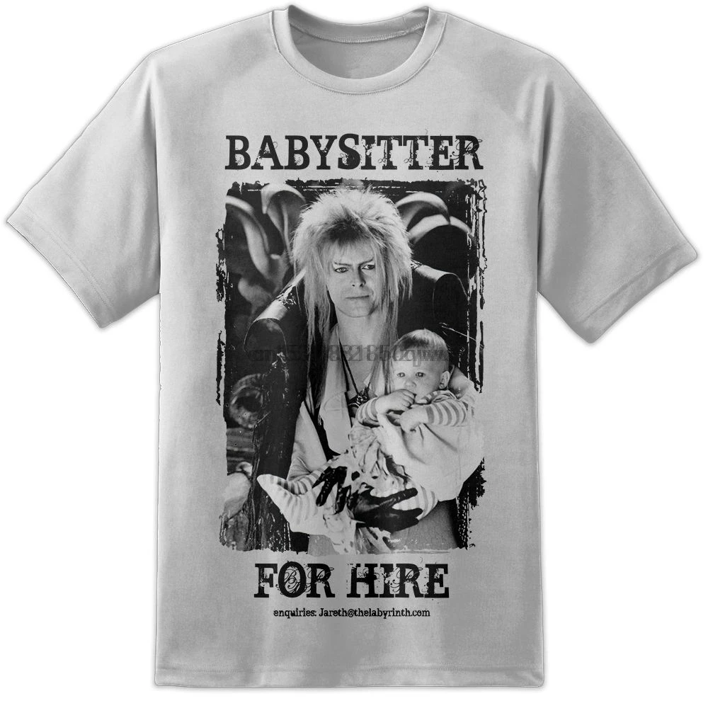 

Mens David Bowie Labyrinth Movie Jareth Babysitter T Shirt The Goblin King Retro Harajuku Fashion Classic Unique