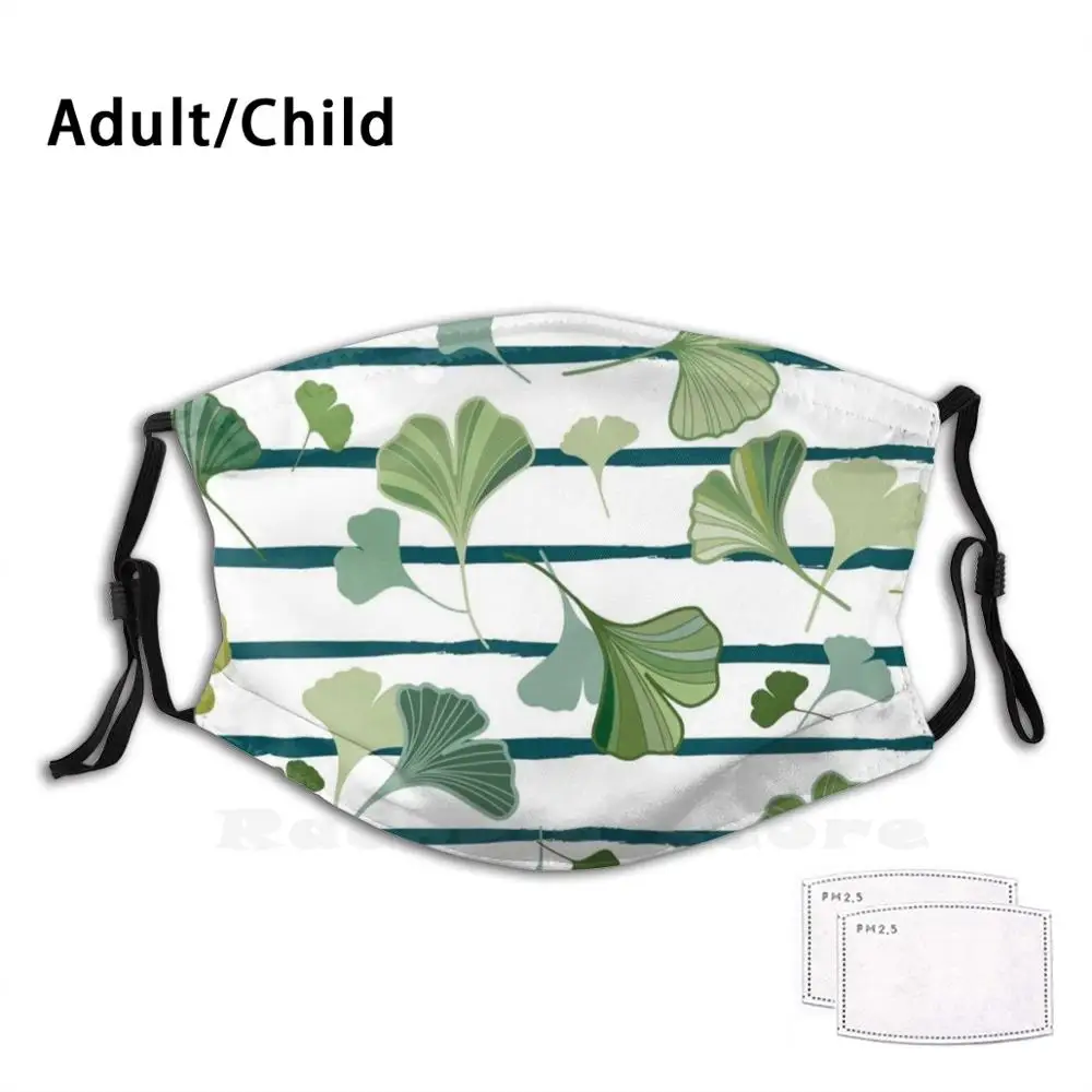 

Ginkgo Leaves Pattern Funny Print Reusable Pm2.1167 Filter Face Mask Backdrop Background Biloba Botanical Branch Color