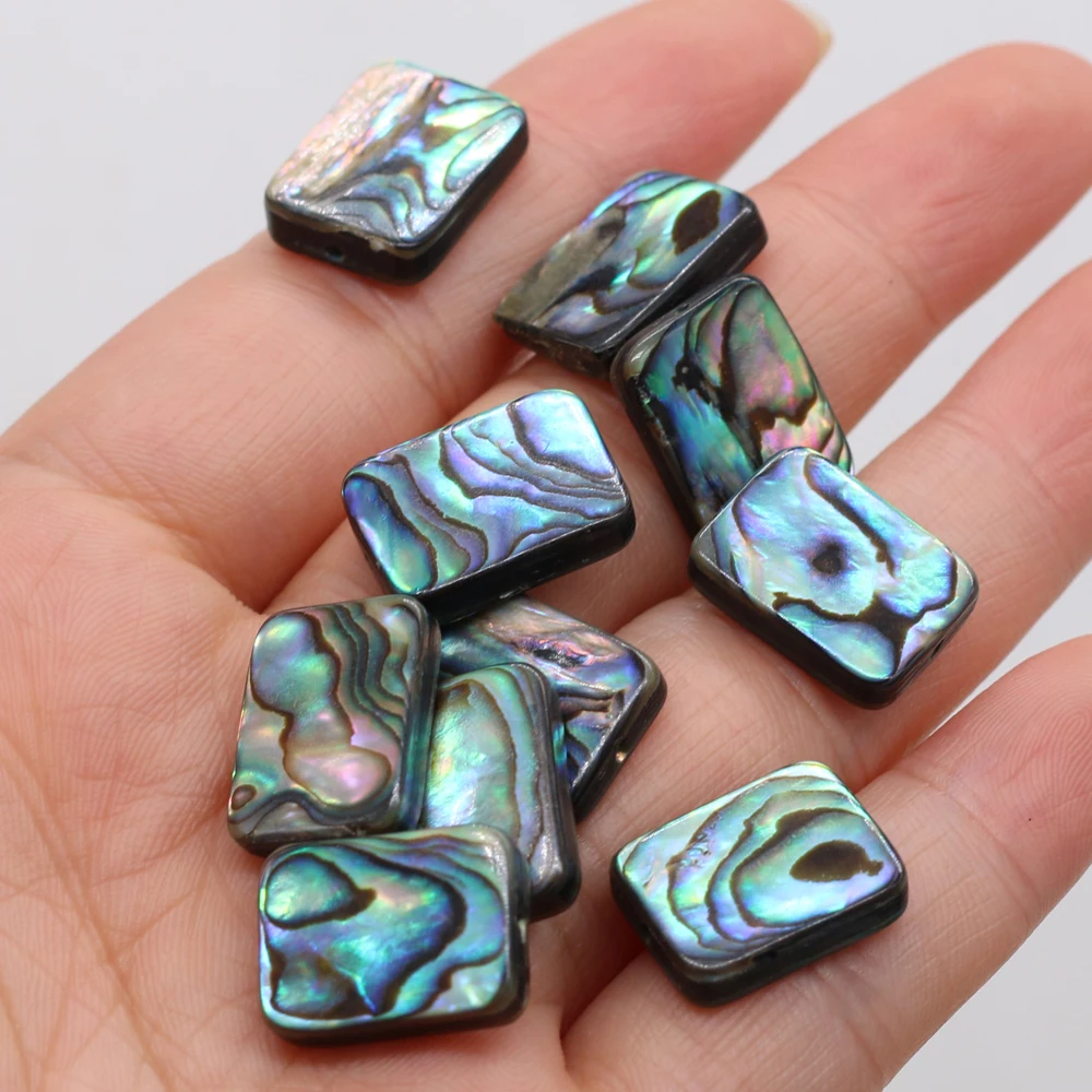 

New Zealand Abalone Shell Beads Rectangle Reiki Heal Punch Bead for Summer Jewelry Accessories Making DIY Necklace Bracelet