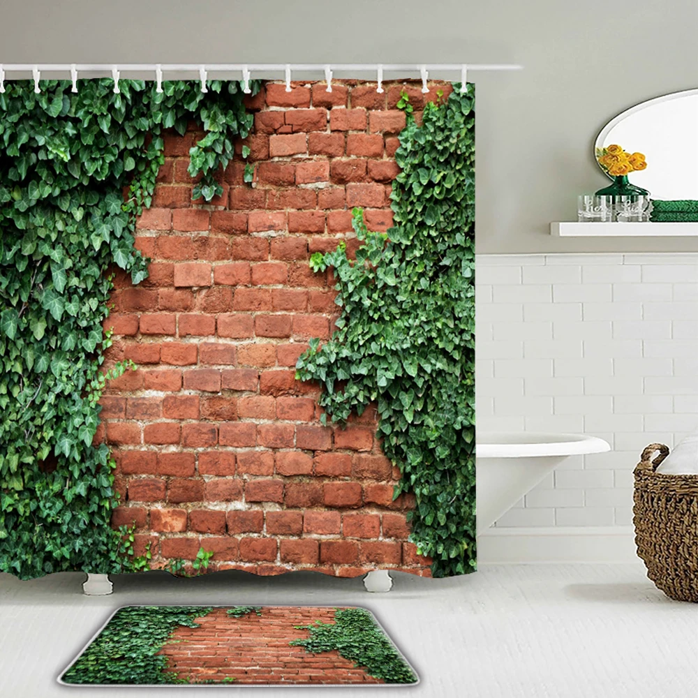 

2 шт./компл., занавеска для душа с растениями и цветами