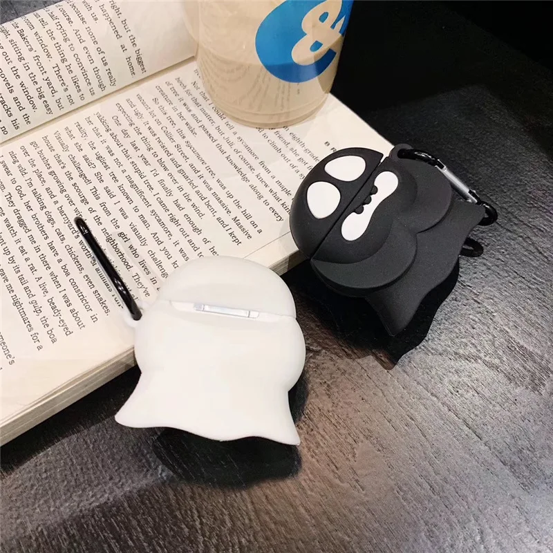 Для Apple AirPods Earpods чехол 3D милый мультфильм Забавный Призрак череп беспроводные