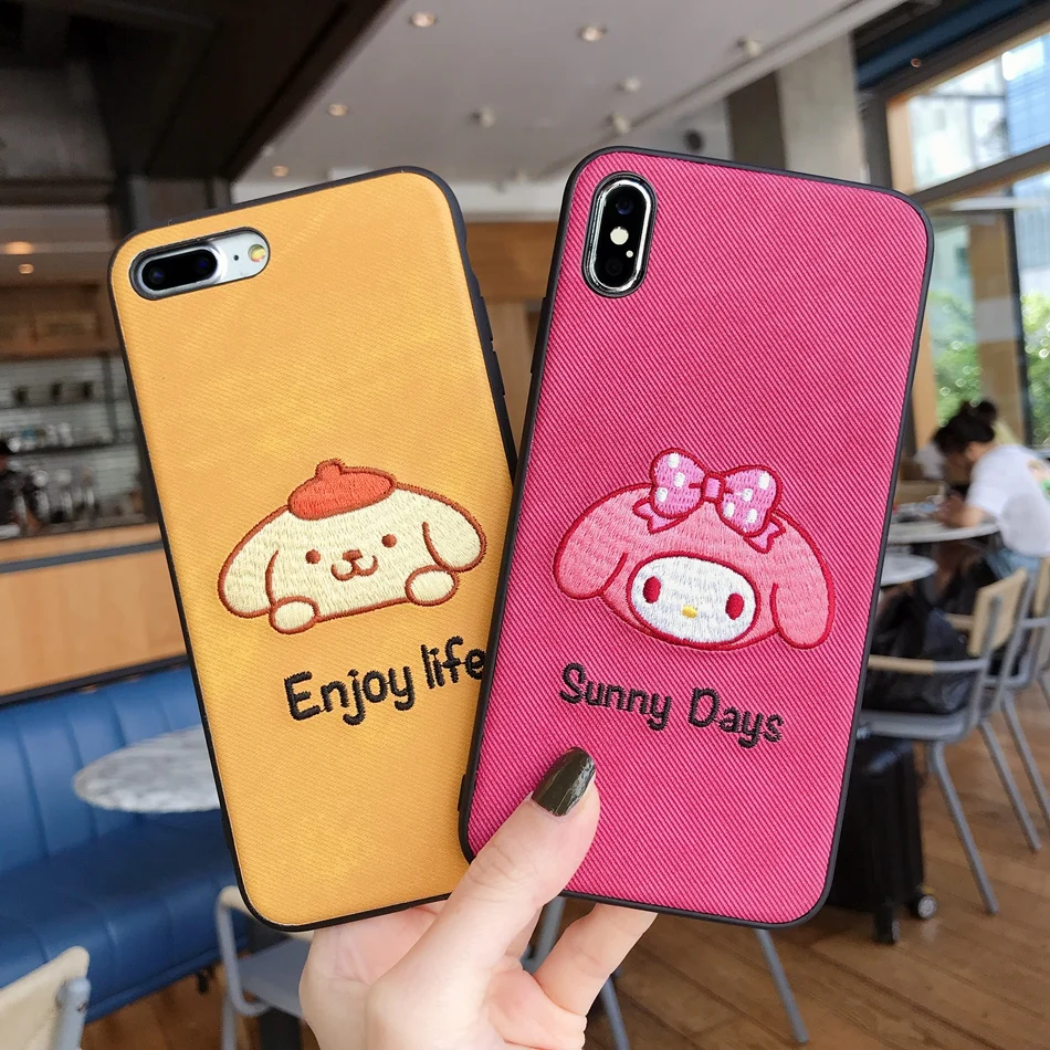 Чехол для телефона с милой мультяшной вышивкой Melody iPhone X 11 Pro Xs Max Xr 8 7 Plus 6 6s Мягкий