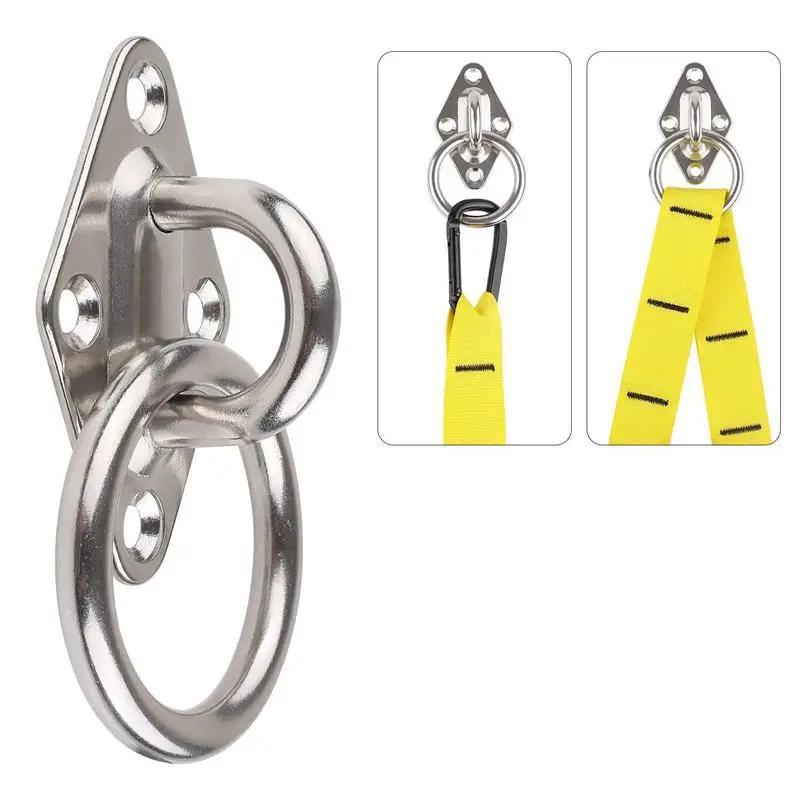 

SHGO HOT-80Mmx50Mm Mounting Hook For Wall Or Ceiling With Round Ring Stainless Steel - Bracket / Attachment For Sling Trainer, H