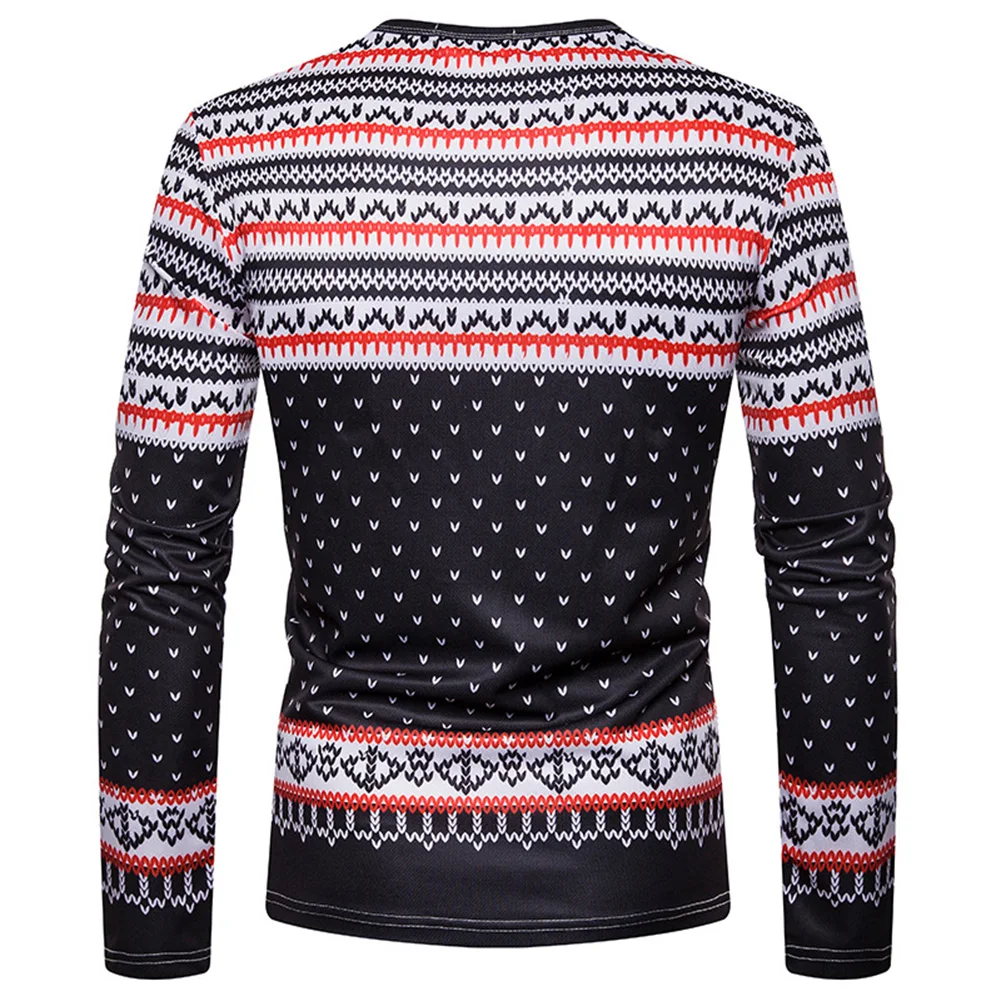 Рождественская модная мужская повседневная приталенная блуза из