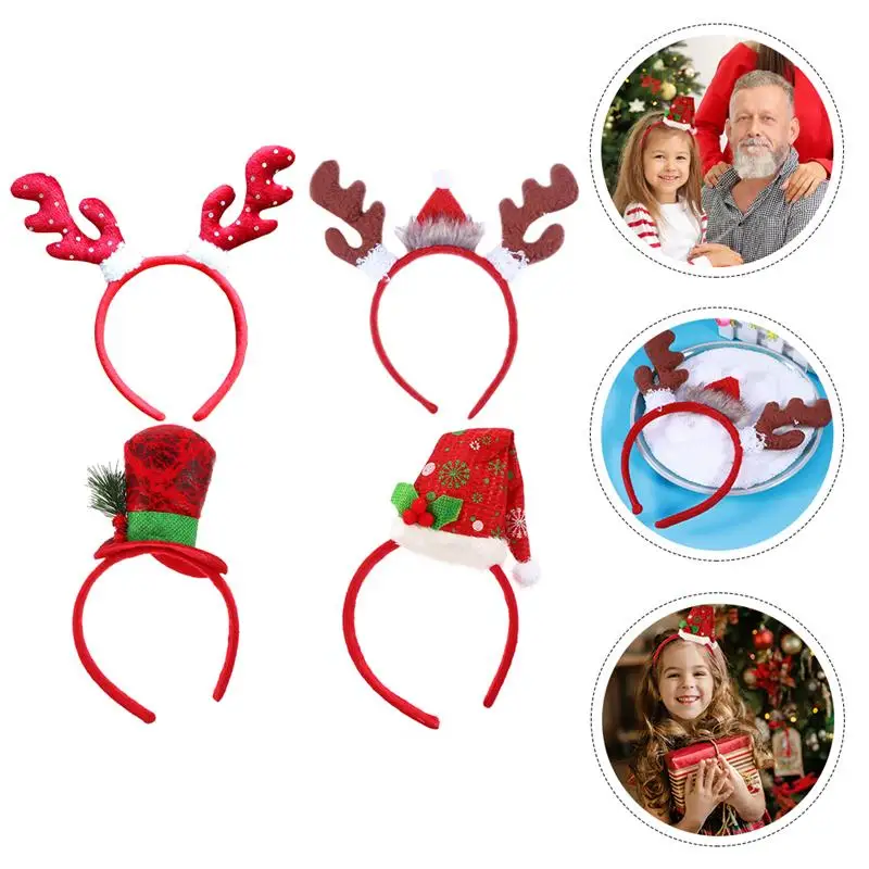 

4pcs Christmas Elements Design Hair Hoops Hair Bands Headbands Headdress