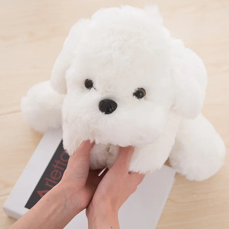 25cm Cute White Bichon Frise Stuffed Dog Perfumed Plush Toy Simulation Pet Fluffy Baby Puppy Doll Birthday Children Gift