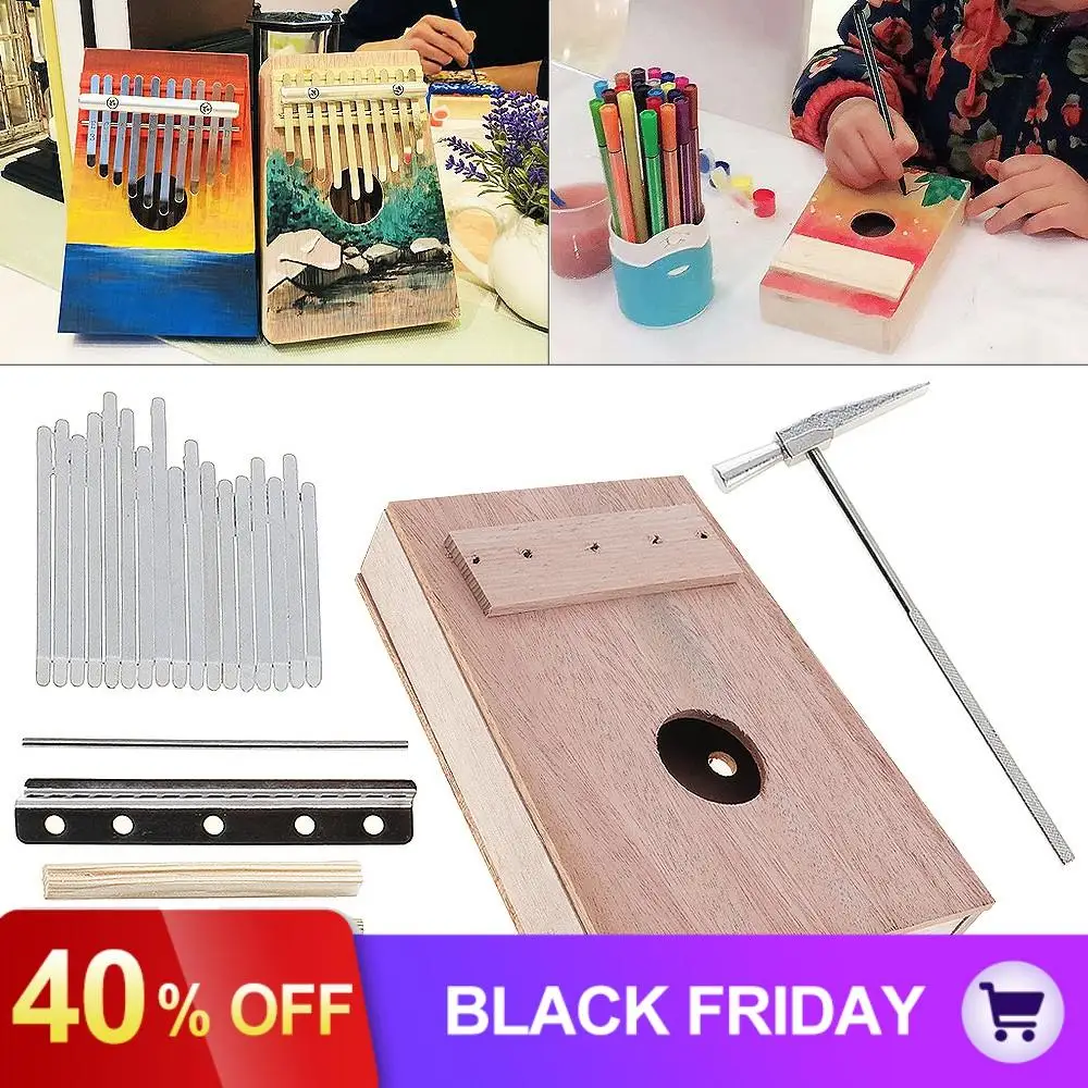 Простой и веселый 17 ключ Kalimba DIY Kit красное дерево палец пианино Mbira для картина ручной работы родителей и детей