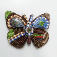 1pc colorful butterfly handmade rhinestone beaded patches for clothing sew on sequin applique animals embroidery parches for sho