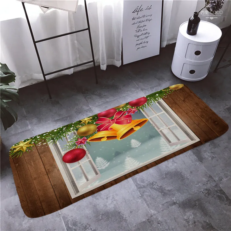 

Christmas Rug 3D RUG Hallway Carpets and Rugs for Bedroom Living Room Carpet Kitchen Bathroom Anti-Slip Floor Mats 3D Mat