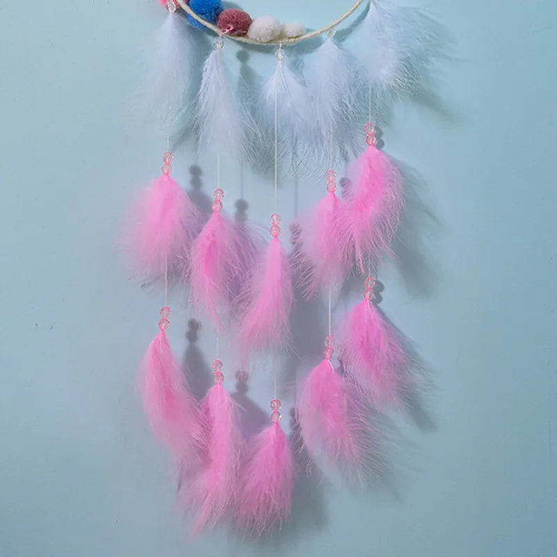 

Round LED Lights Feather Led Light Cute Cloud Pendant Indoor Girl Bedroom Decoration Weave Fantastic for Friend Gift Guirlande