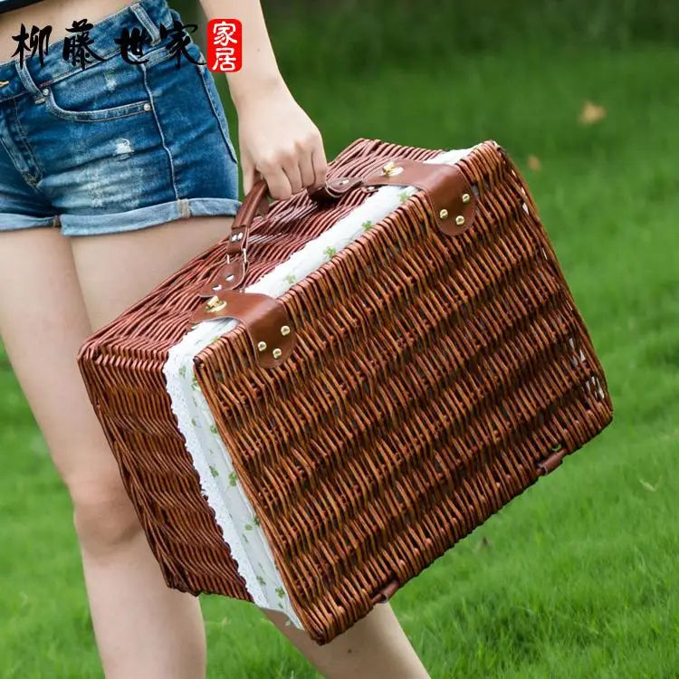 Корзина для хранения из ивы всей семьи большая игрушка искусственной корзина