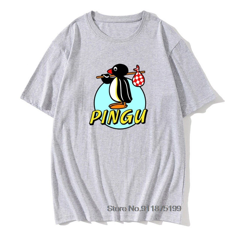 Мужские футболки Пингвин орех Пингу серия мультфильм мем 90-х Ретро Премиум
