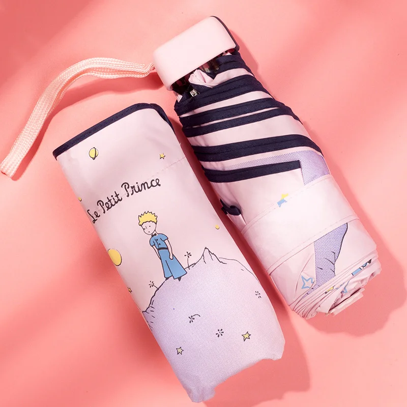 

Sunshade Umbrella Cartoon Folding Umbrella Gift Female Sunshade UV Protection Cute Mini Pocket Travel Umbrella Lace Umbrella