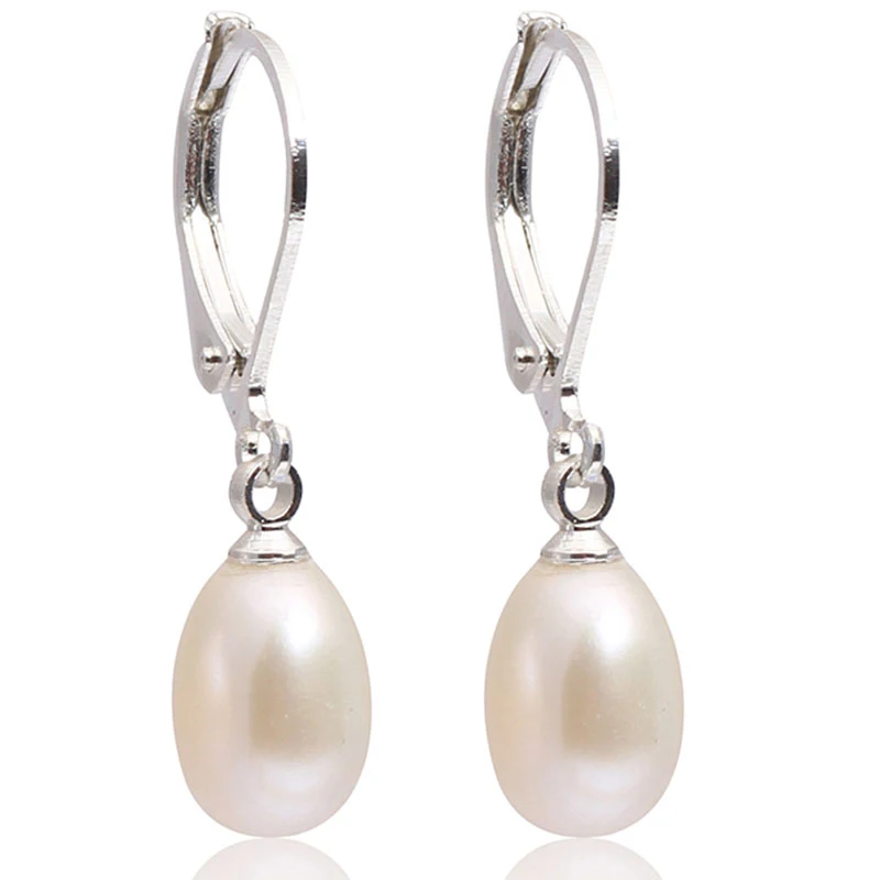 Серьги-гвоздики с пресноводным жемчугом 7-8 мм модные ювелирные изделия для