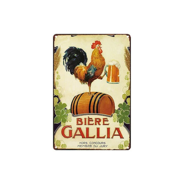 

Metal Tin Sign Biere Gallia Beer Decor Bar Pub Home Vintage Retro 20cm*30cm