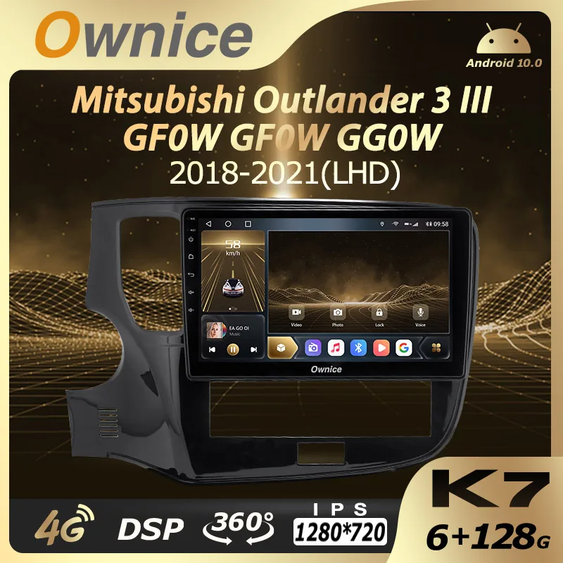 

Автомобильное радио K7 Ownice 6G + 128G, Android 10,0, для Mitsubishi Outlander 3 III GF0W 2018-2021, мультимедийный проигрыватель, видео, 4G LTE, GPS-навигатор