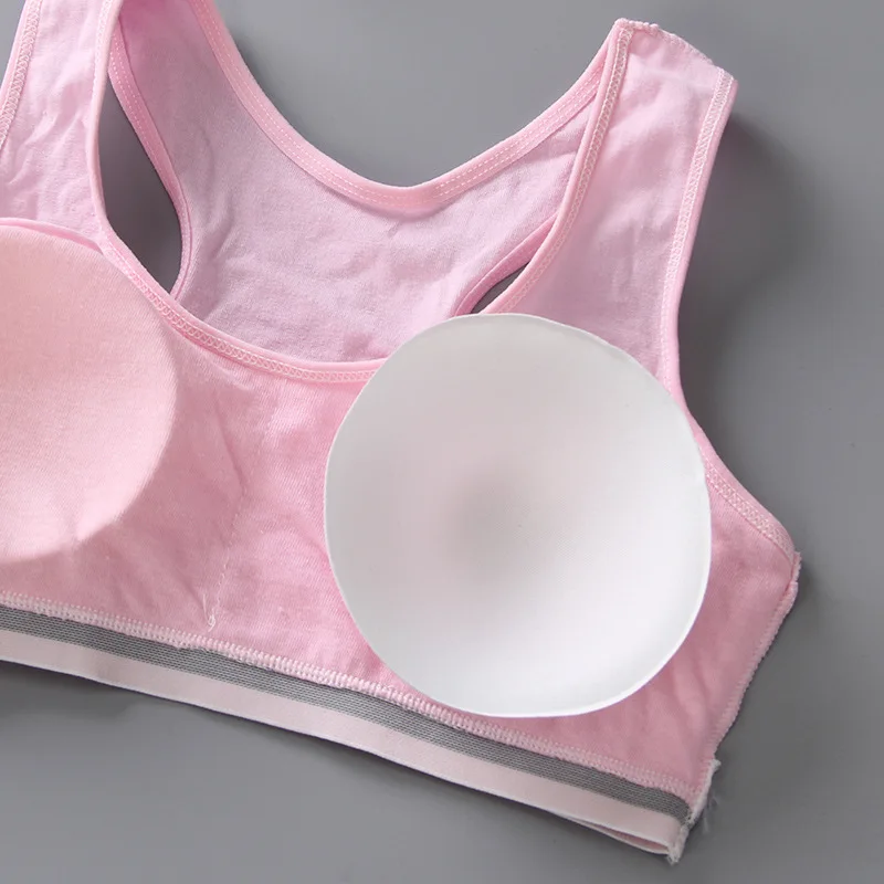 Натуральный хлопок Девичья спортивный бюстгальтер для девочек нижнее белье с