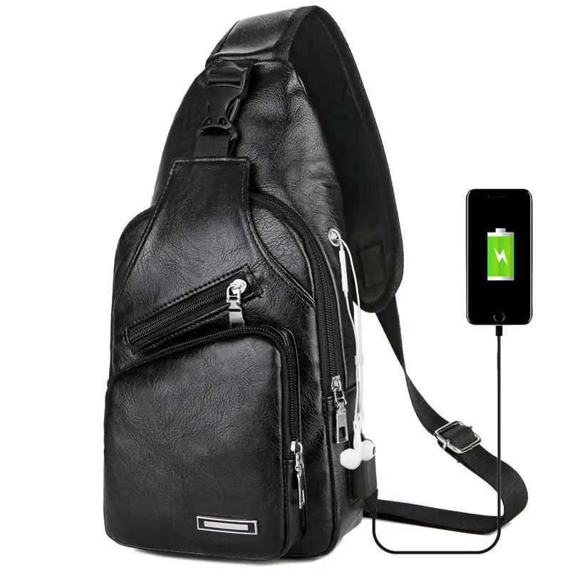 Men Anti-theft Shoulder Messenger Bag Oxford Cloth Chest Hand Crossbody Casual USB Charging Multifunction Waterproof Handbag | Багаж и