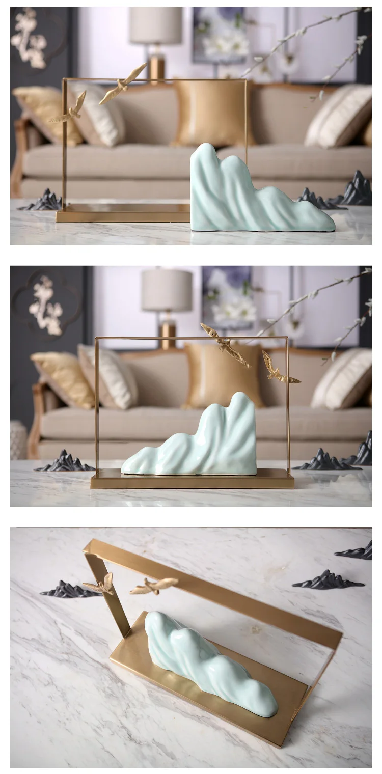 Фигурки китайские дикие гусиные летающие между горами мягкий декор для отеля