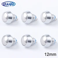 12mm metal push button waterproof nickel plated brass domed push button switch 1no momentary reset screw terminal pin terminal