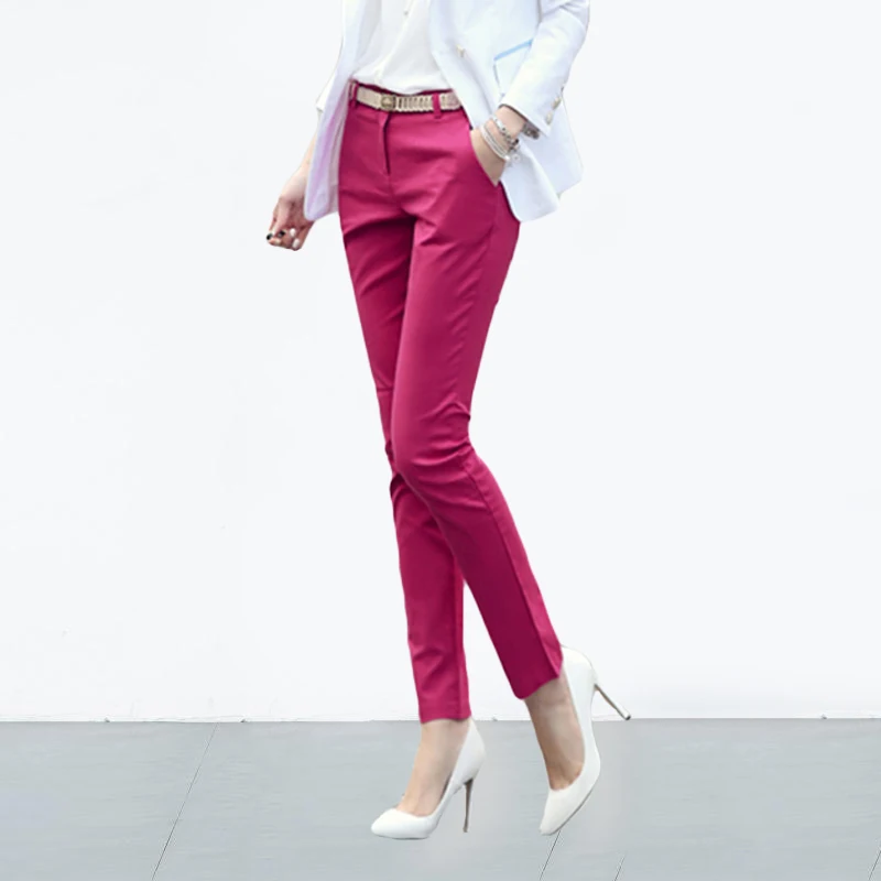 

S-4XL Big Size Womens formal office Pencil Pants 2020 New Elegant Ladies Office Work Pants Casual Elastic Cotton Trousers Women