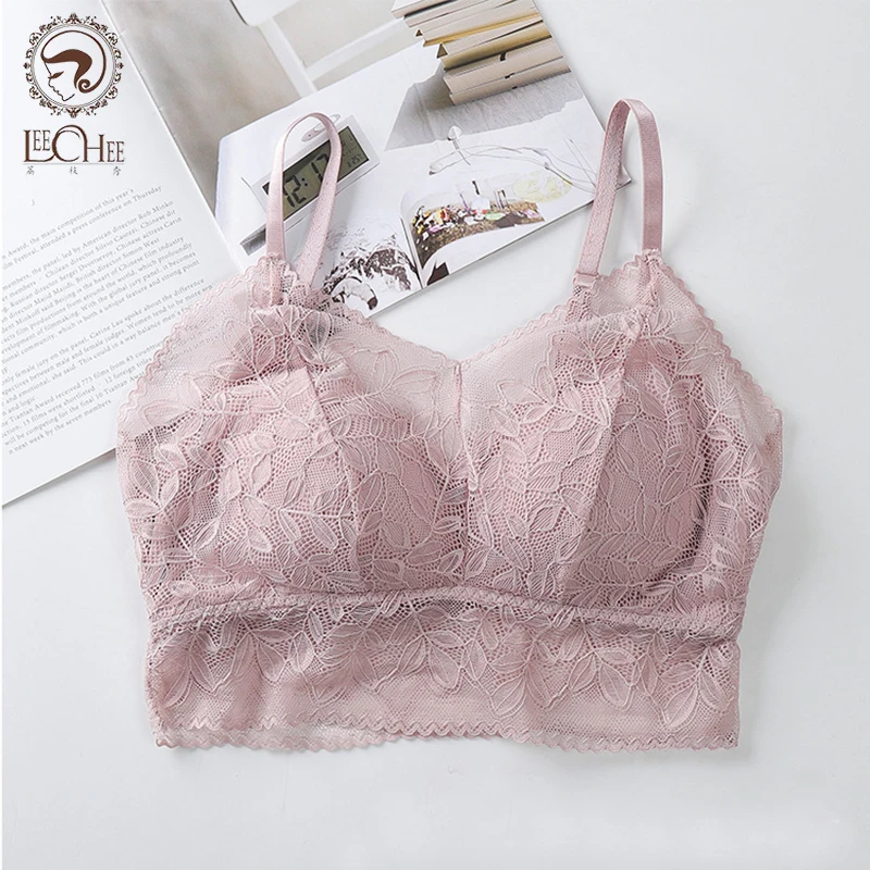 

Leechee Sexy Lace Underwear For Women Lingerie Tube Top One Size Push Up Bralette Brassiere Solid Color Ultra-Thin Sports Bra