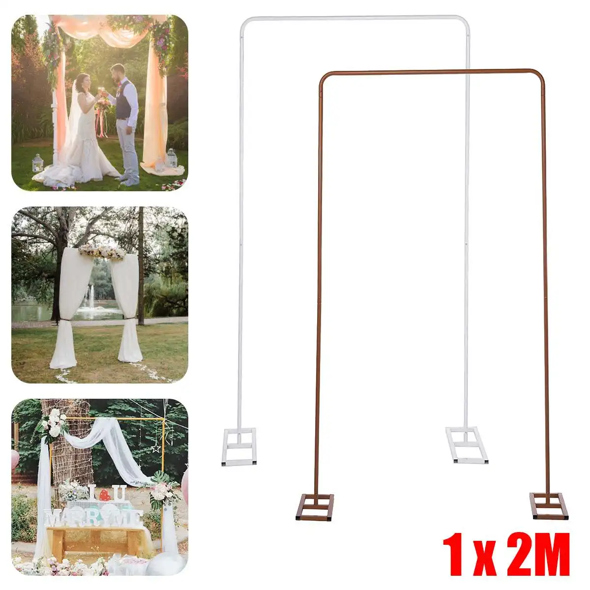 

Wedding Square Arch Balloon Marriage Metal Arch Decoration Bow Wedding Moon Arch Wedding Stage Background Frame Backdrop Stand