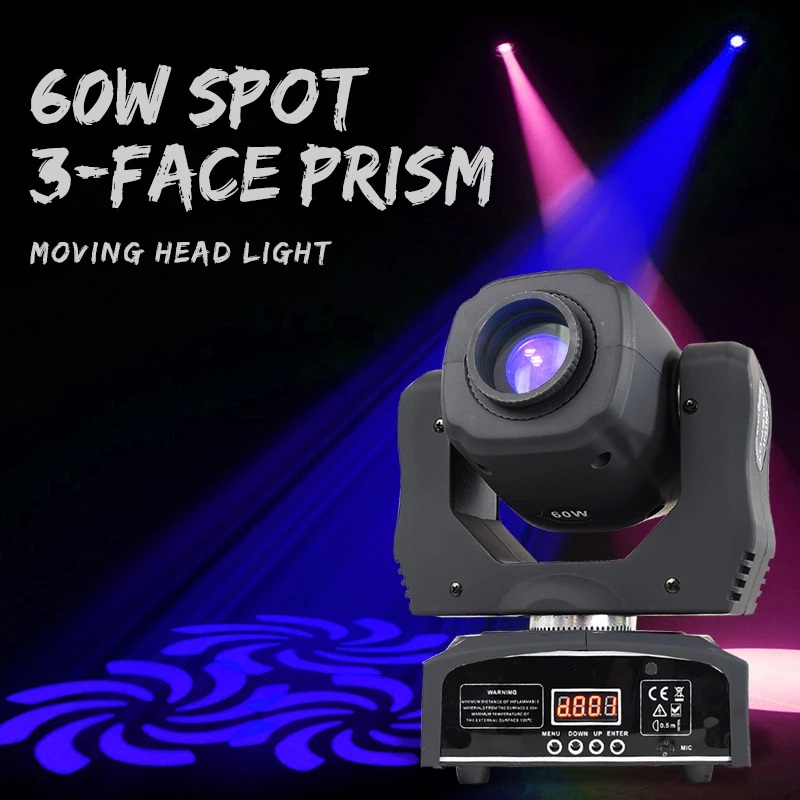 Led Inno Pocket DJ Spot Mini Moving Head Light 60W DMX 8 Gobos Prism Effect Disco Party Stage Lighting Equipment